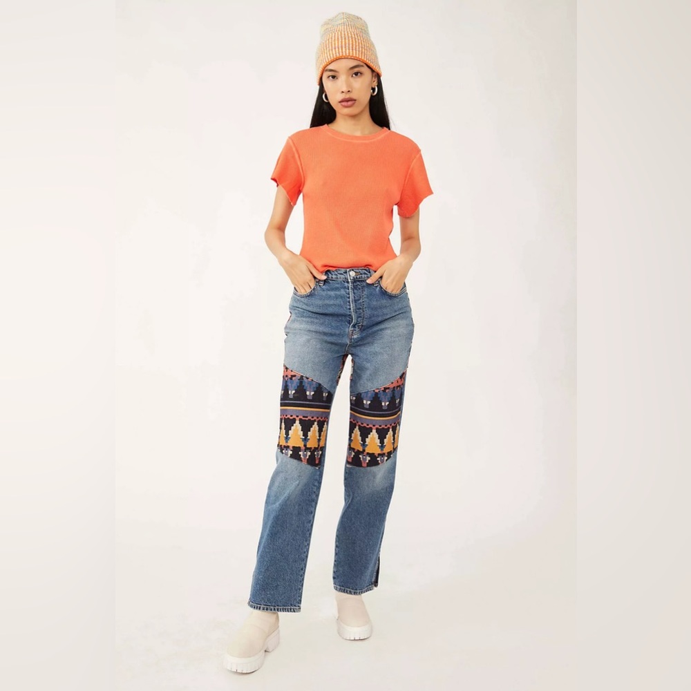 Free People Rocky Mountain Straight Leg Jeans Womens Size 24